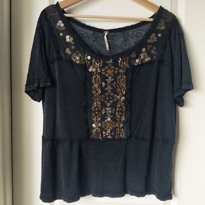 Free People Embellished Tee